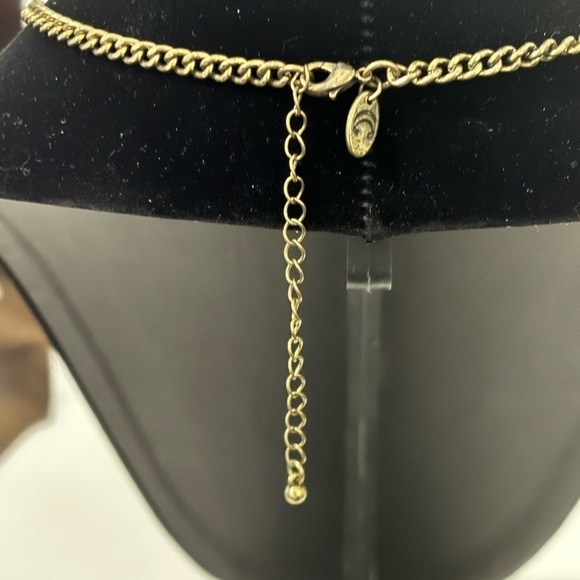 Charming Charlie bronze tone metal rhinestone statement necklace - Picture 6 of 7